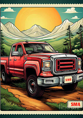 Transportation Royalty-Free and Rights-Managed Images - Car 339 GMC Sierra  by Clark Leffler