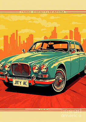 Royalty-Free and Rights-Managed Images - Car 359 Jaguar XJ  by Clark Leffler