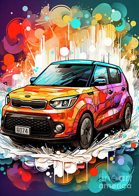 Transportation Royalty-Free and Rights-Managed Images - Car 374 Kia Soul  by Clark Leffler
