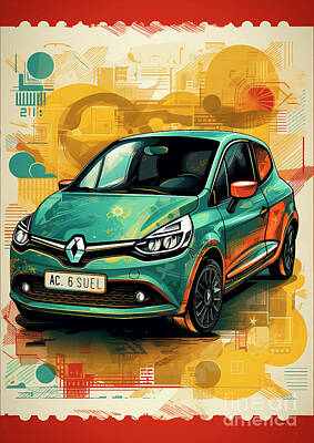 Royalty-Free and Rights-Managed Images - Car 450 Renault Clio  by Clark Leffler