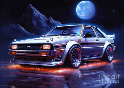 Sports Paintings - Car Mitsubishi Starion by Lowell Harann