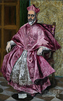 City Scenes Paintings - Cardinal Fernando Nino de Guevara - El Greco  by Sad Hill - Bizarre Los Angeles Archive