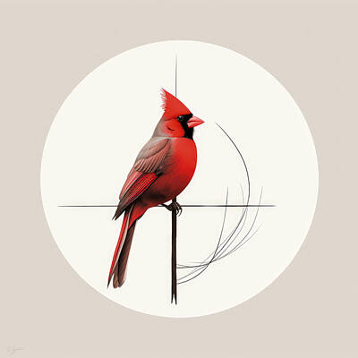 Birds Royalty-Free and Rights-Managed Images - Cardinals Canvas by Lourry Legarde