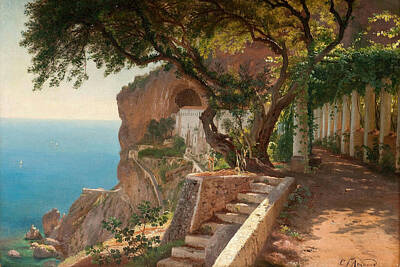 On Trend Breakfast - Carl Fredrik Aagaard Denmark 1833 1895 From the coast of Amalfi by Arpina Shop