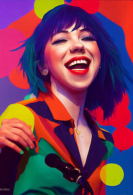 Popstar And Musician Paintings Royalty Free Images - Carly  Rae  Jensen  performing  singing  smile  colorful  gl  d645563645563020d2  5dff  645672  b564 Royalty-Free Image by Celestial Images