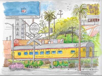 Painted Liquor - Carneys Hamburger in Sunset Blvd.,West Hollywood, California by Carlos G Groppa