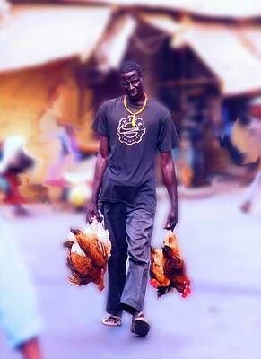 Hearts In Every Form Royalty Free Images - Carrying Chickens to Dakar Royalty-Free Image by Wayne King