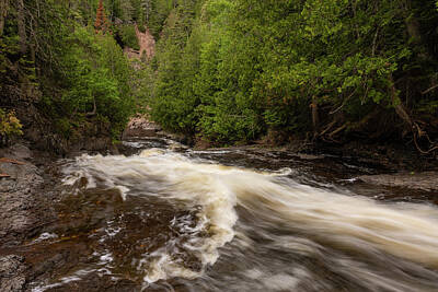 Thomas Kinkade Rights Managed Images - Cascade River Hidden Falls 3 Royalty-Free Image by John Brueske