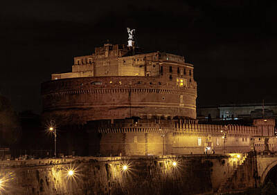 Animals And Earth Rights Managed Images - Castel Sant Angelo by night Royalty-Free Image by Pietro Ebner