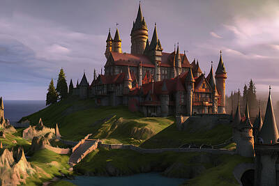 Fantasy Digital Art - Castle #001 by Flees Photos