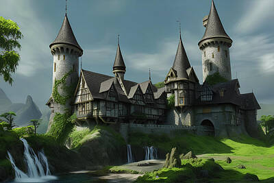 Fantasy Digital Art - Castle #004 by Flees Photos