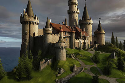 Fantasy Digital Art - Castle #040 by Flees Photos