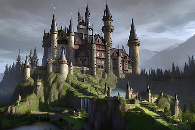 Fantasy Digital Art - Castle #068 by Flees Photos