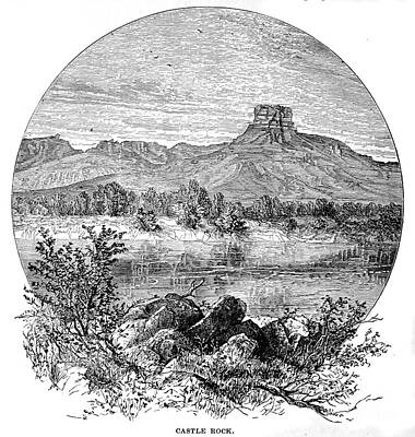 Fantasy Drawings - Castle Rock c3 by Historic Illustrations