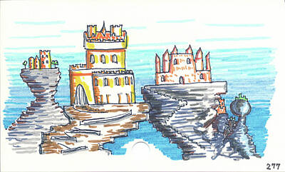 Fantasy Drawings Royalty Free Images - Castles in the Air Royalty-Free Image by Stephen Jacoby