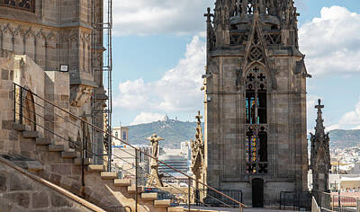 All Black On Trend Royalty Free Images - Catedral de Barcelona Roof Royalty-Free Image by Jared Windler