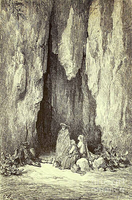 Landscapes Drawings - Cave of Antequera By Gustave Dore w1 by Historic illustrations