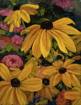 Sunflowers Paintings - Celebration by Billie Colson