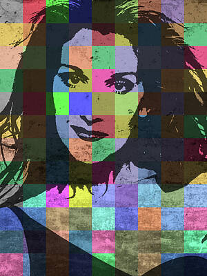 Portraits Mixed Media - Celine Dion Pop Art Patchwork Portrait by Design Turnpike