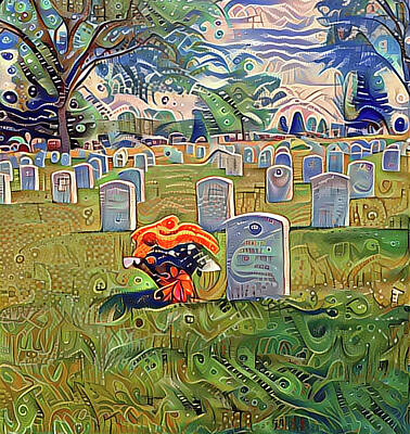 Christian Paintings Greg Olsen - Cemetery Scene 012022 by Cathy Anderson