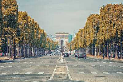 Paris Skyline Royalty Free Images - Champs-Elysees Avenue Royalty-Free Image by Manjik Pictures