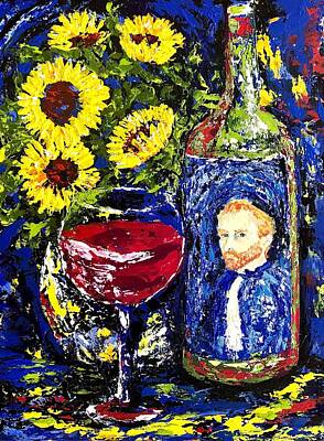Sunflowers Paintings - Channeling Van Gogh by Debi Starr