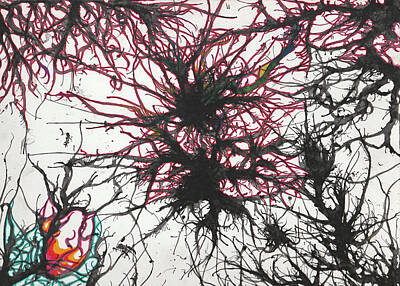 Abstract Mixed Media - Chaos in ink by Shana Blake
