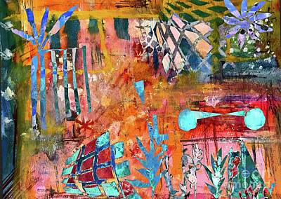Abstract Mixed Media - Chaotic Garden by Lorene Wise