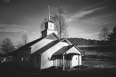 Impressionism Royalty-Free and Rights-Managed Images - Chapel Sunrise BW by Jim Love