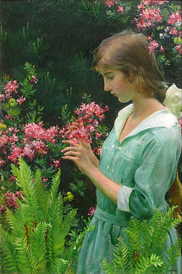 Granger Royalty Free Images - Charles Courtney Curran American, 1861 1942 Wild Azaleas and Ferns, 1916 Royalty-Free Image by Arpina Shop