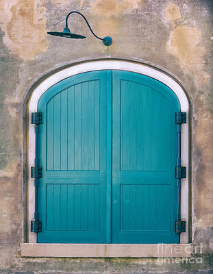 Recently Sold - City Scenes Royalty Free Images - Charleston Entrance - Turquoise Doors Royalty-Free Image by Dale Powell