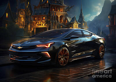 Fantasy Mixed Media - Chevrolet Volt fantasy concept by Destiney Sullivan