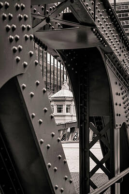 City Scenes Royalty-Free and Rights-Managed Images - Chicago Monroe Street Bridge by Chicago In Photographs