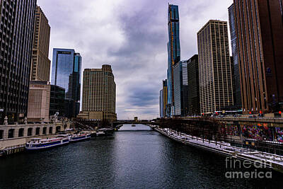 Skylines Royalty Free Images - Chicago River Unfrozen Royalty-Free Image by Dan Dunn