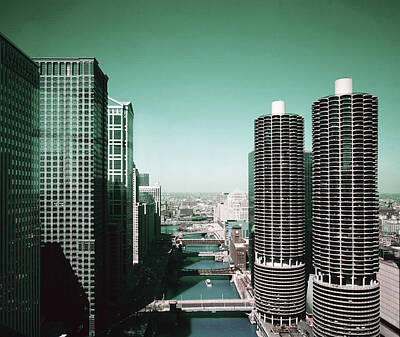 Cities Digital Art - Chicago Skyline, Illinois, USA - 7 - Surreal Art by Ahmet Asar by Celestial Images