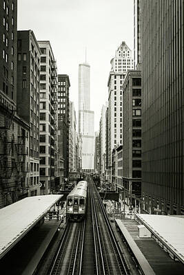 City Scenes Royalty-Free and Rights-Managed Images - Chicago The Loop Elevated Rail by Chicago In Photographs