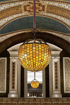 Cities Royalty-Free and Rights-Managed Images - Chicago Tiffany Mosaic Dome Lights by Chicago In Photographs
