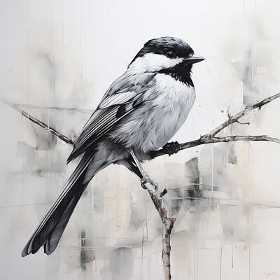 Royalty-Free and Rights-Managed Images - Chickadees Portrait Sculpted in Whispers by Lourry Legarde