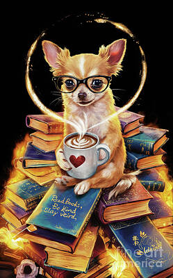 Drawings Royalty Free Images - Chihuahua lover - Book Lover - Read Books - Book Lover - Gift Book Reader - Gift for Librarian - Read Books Be Kind Stay Weird - Be Kind Royalty-Free Image by Grover Mcclure