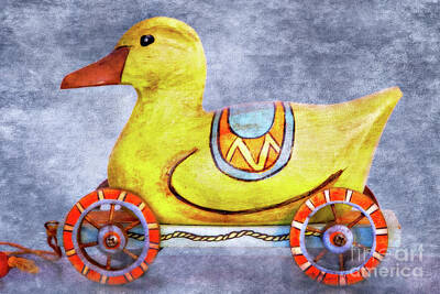 Keep Calm And Rights Managed Images - Childs Toy Duck Pull Toy Royalty-Free Image by Randy Steele