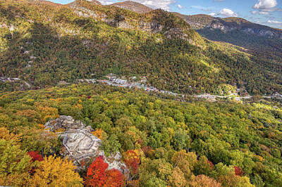 Mountain Rights Managed Images - Chimney Rock Village - Seen from Chimney Rock 2 Royalty-Free Image by Steve Rich
