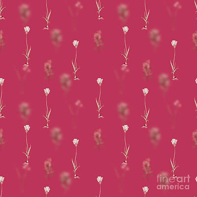 Floral Mixed Media - Chincherinchee Botanical Seamless Pattern in Viva Magenta n.0994 by Holy Rock Design