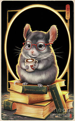Drawings Royalty Free Images - Chinchilla lover - Book Lover - Read Books - Book Lover - Gift Book Reader - Gift for Librarian - Read Books Be Kind Stay Weird - Be Kind Royalty-Free Image by Grover Mcclure
