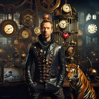 Steampunk Royalty Free Images - Chris Martin Coldplay Clocks Steampunk Royalty-Free Image by Mal Bray