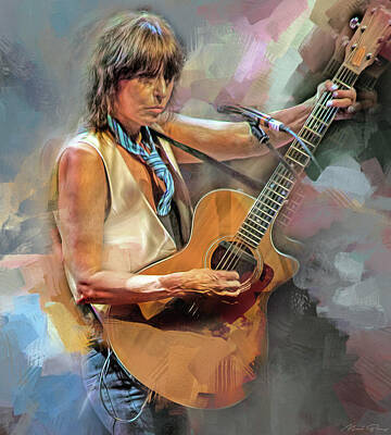 Celebrities Mixed Media - Chrissie Hynde Musician by Mal Bray