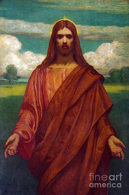 Cities Paintings - Christ - 1905 - Kenyon Cox by Sad Hill - Bizarre Los Angeles Archive