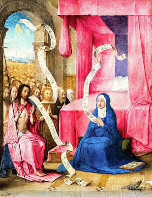 Science Collection - Christ Appearing to the Virgin by Juan de Flandes 1500 by Juan de Flandes