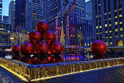 Abstract Skyline Photos - Christmas in the City #5 - 6th Avenue Decorations by Allen Beatty