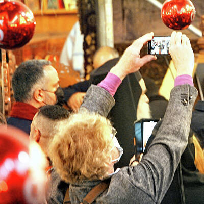 Lets Be Frank - Christmas Red Balls at Nativity Church by Munir Alawi