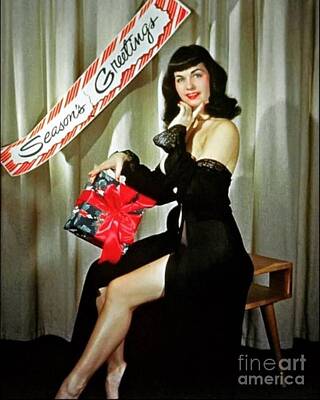 Nudes Royalty-Free and Rights-Managed Images - Christmas with Bettie Page by Michael Butkovich